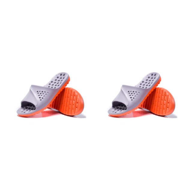 Zapatillas de baño Minnieouse de verano para hombre antideslizantes con agujeros Gris/Naranja XXL 2piezas