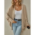 thumbnail image 3 of SWSMCLT Women's 2025 Baggy Cardigan Sweaters Autumn Date Knit Cardigan Sweater Batwing Sleeve Elegant Khaki XX-Large, 3 of 5