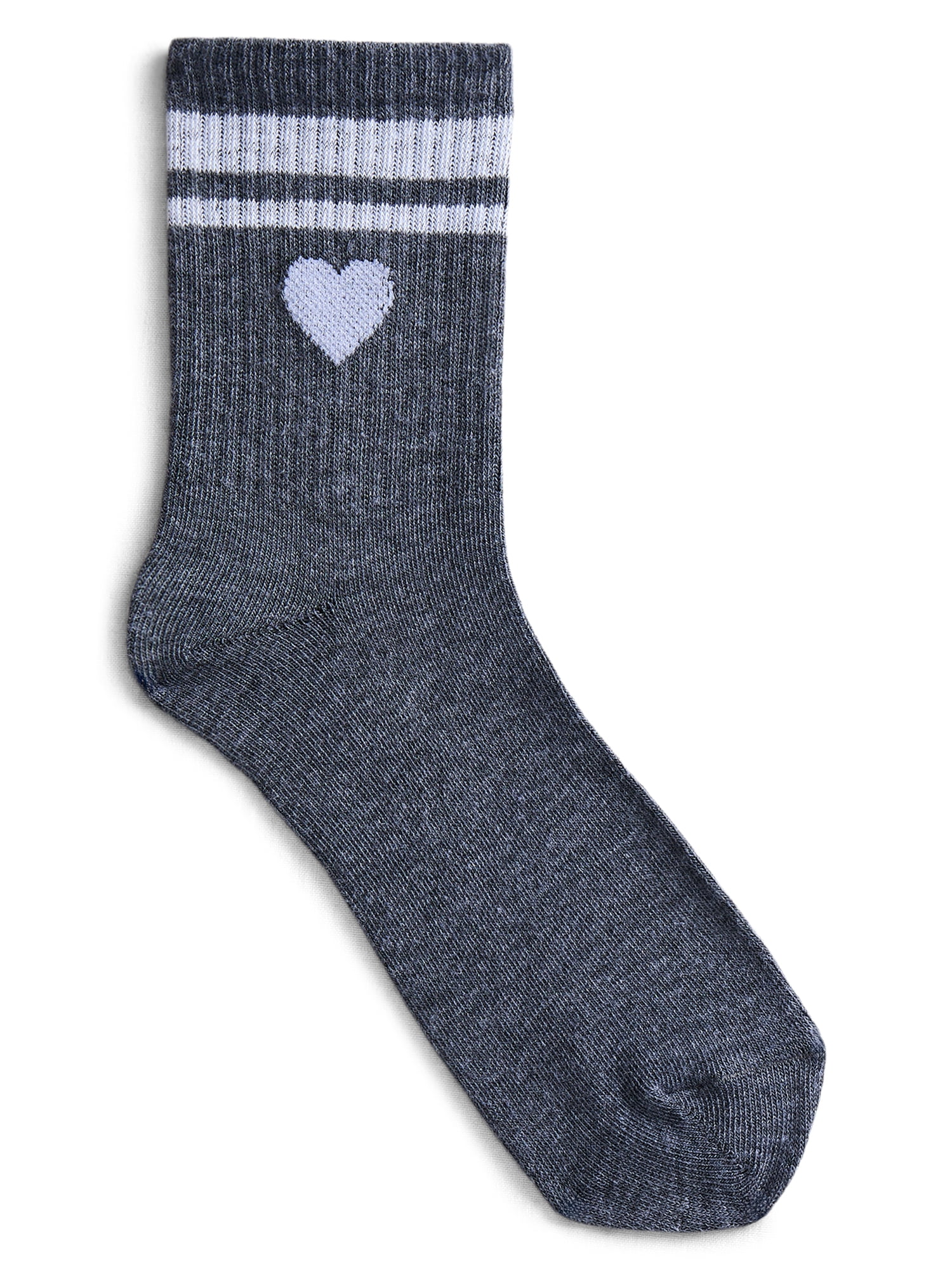 No Boundaries Ribbed Mid Crew Socks, 6-Pack, Women's, Shoe Sizes 4-10