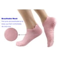 thumbnail image 3 of Yoga Socks, 2pcs Pilates Grip Socks Non-Slip Socks for Yoga, Barre, Sports Home Slipper Socks Barefoot Workout Pregnant Crew Socks (Light Pink), 3 of 4