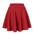 thumbnail image 3 of Entyinea Women's Basic Casual Skirts Elastic Waist Pleated A-Line Flowy Swing Tiered Long Beach Skirt Dress,RD2 XL, 3 of 5