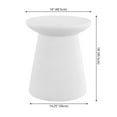 thumbnail image 5 of Hollie 18" Minimalist Modern Drum Accent Table Pedestal, White Frosted, 5 of 7