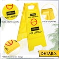 thumbnail image 3 of 4 Pieces Closed for Cleaning Floor Sign Bilingual Two Sided Folding Closed for Cleaning Sign Bright Yellow Warning Signs for Commercial Use (English and Spanish), 3 of 6