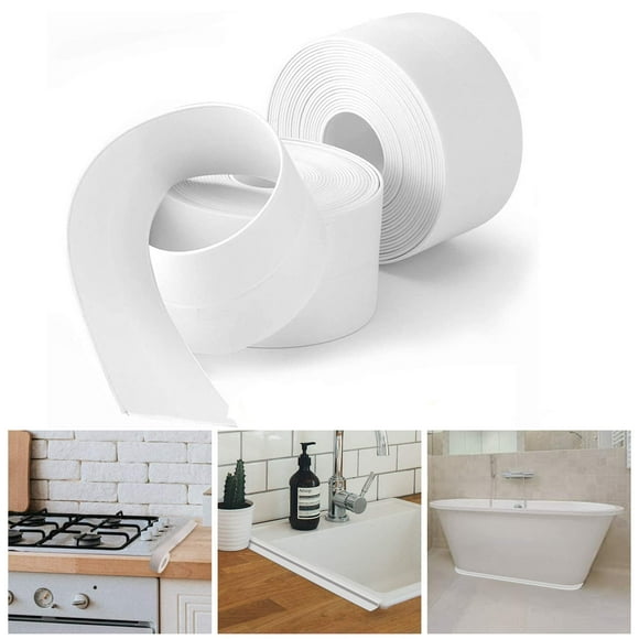 2 Rolls Bath Sealant Strip - White 21ft Self Adhesive Caulk Strip Sealant Tape Waterproof Tape for Kitchen, Sink,Bathroom, Bathtub, Toilet