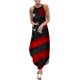 thumbnail image 1 of Día de la Independencia Mujer Verano Casual Sin Mangas Cuello Halter Tirante Falda Abertura Maxi Vestido Estampado Pompotops qwe13630, 1 of 4