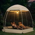 thumbnail image 7 of Pop Up Screen House Tent, 10x10 FT Screen Room Canopy with Mosquito Mesh, Instant UV Resistant Shelter with Carry Bag, Beige, 7 of 7