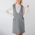 thumbnail image 3 of Vestido tipo chaleco de mujer: cuello en V, sin mangas, jersey de punto, bolsillos, elástico, adecuado para otoño/invierno, varias tallas., 3 of 8