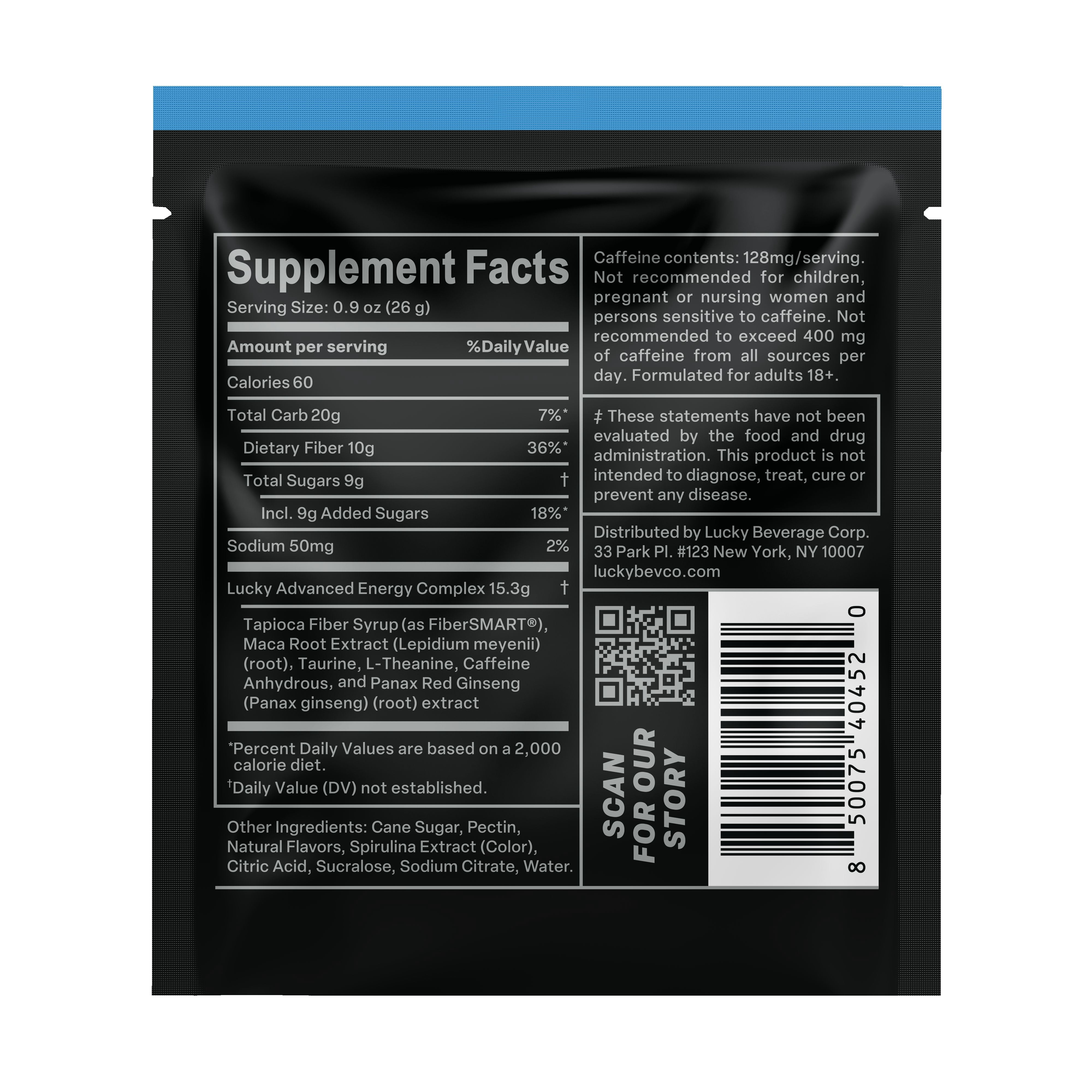 Lucky Energy Blue Razz Slush 10 Pack Gummies