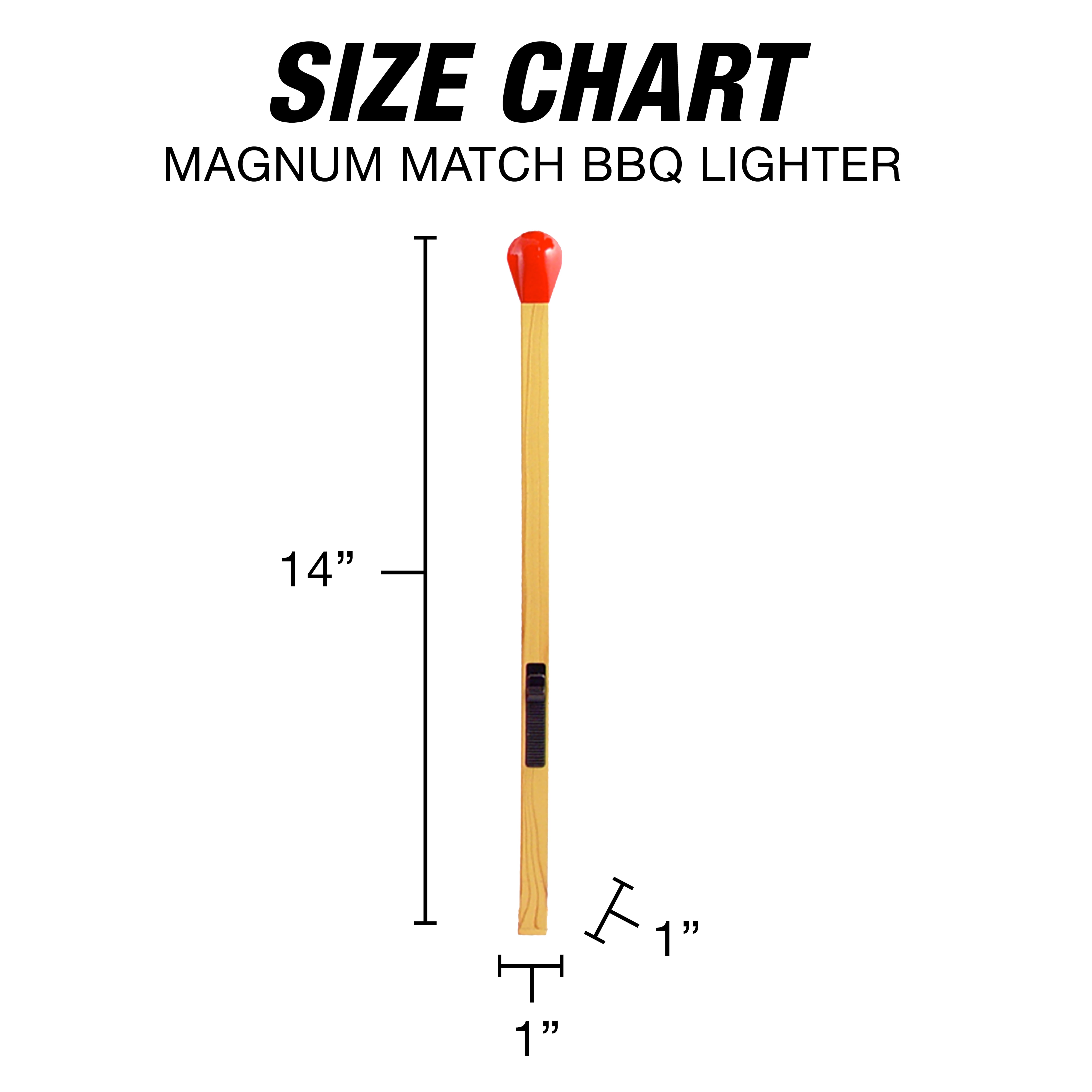 Magnum Match Lighter – Giant Matchstick-Style BBQ Lighter, Wind Resistant, Child Resistant