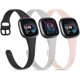 thumbnail image 1 of wonima11 Bands Compatible for Fitbit Versa 4 Bands/Fitbit Versa 3 Bands/Sense 2 Bands/Fitbit Sense Watch Bands for Women, Soft Slim Silicone Wristbands Replacement Strap (Black+Gray+Pink), 1 of 1