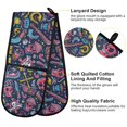 thumbnail image 4 of Dailycode Double Sided Oven Mitt with Loop Heat Resistant Kitchen Long Potholders 7" x 35" Pirate Skull Boat Knife, 4 of 6