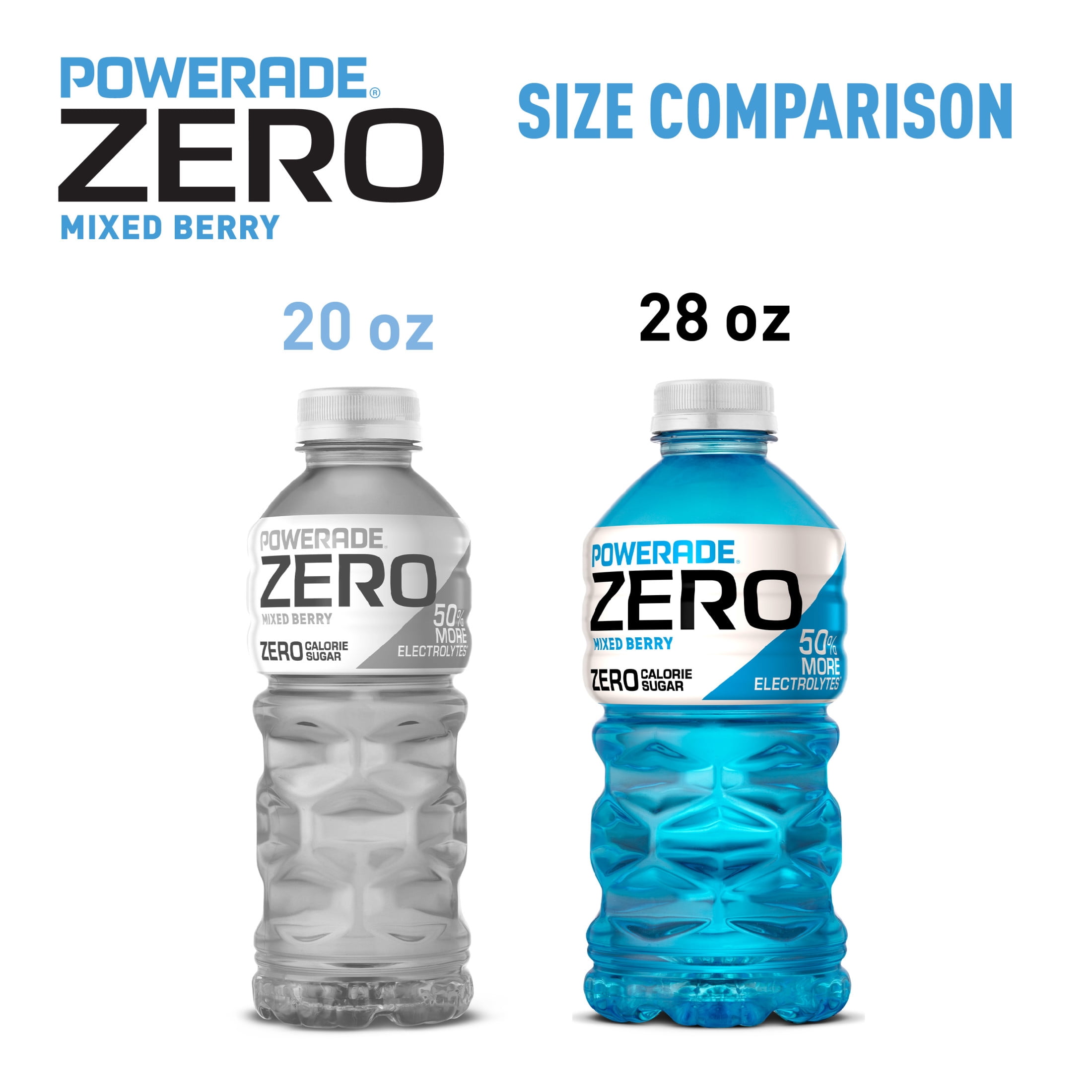 (9 pack) POWERADE Zero Sugar Mixed Berry Electrolyte Sports Drink Bottle, 28 fl oz