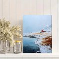 thumbnail image 2 of Red Cabin Winter Landscape Canvas Print, Snowy Scenery Wall Art for Living Room Bedroom Dining Room Office Hotel Decor, 2 of 8