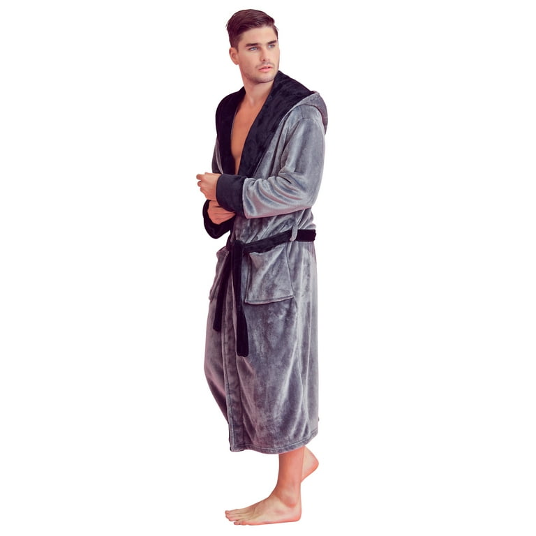 Big Yards M-XXXL Spring Men Gray Color Robes Long Sleeve Robe Coat albornoz  hombre Male Sleepwear Kimono Bath Gown With Belt - AliExpress