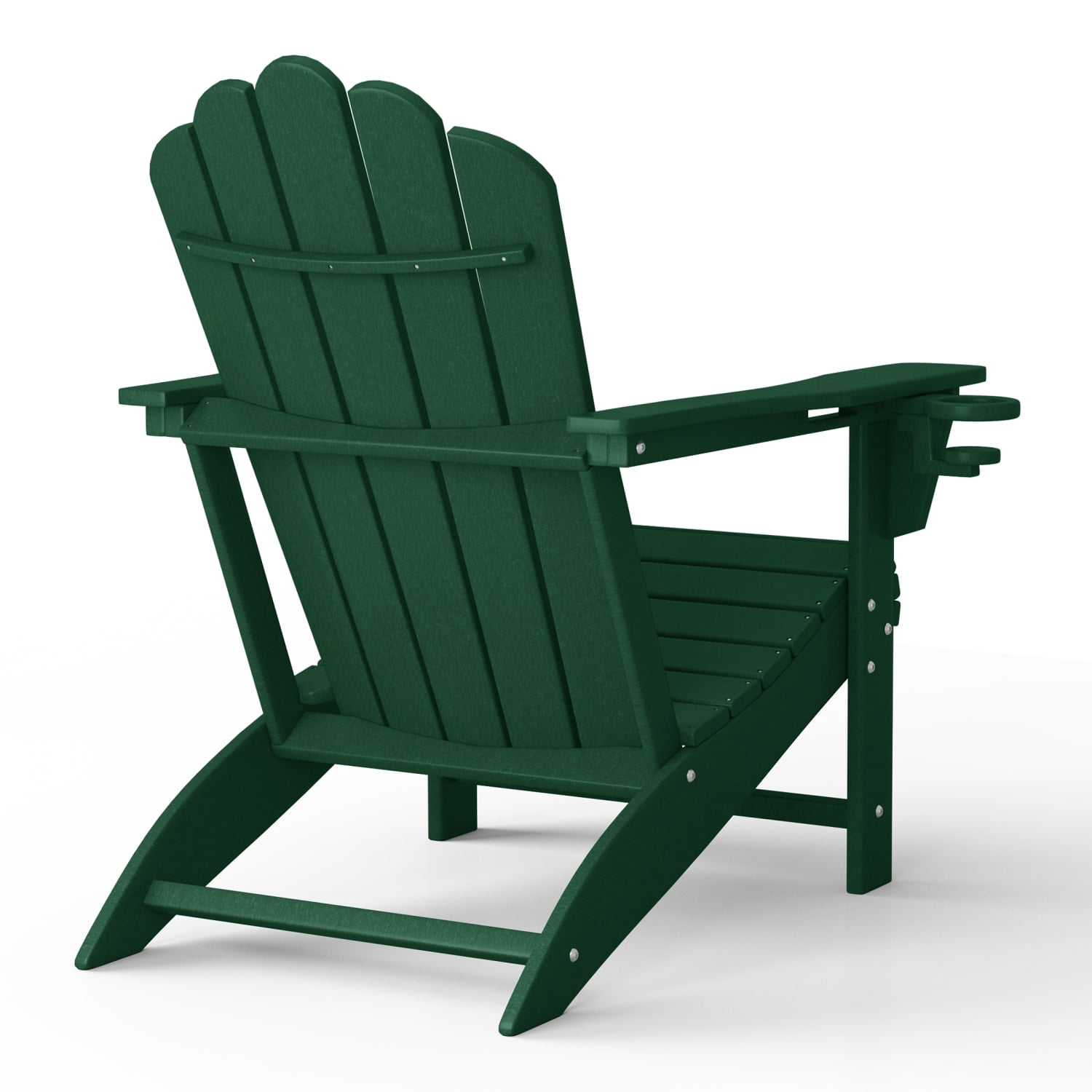 WestinTrends Highland Outdoor Patio HDPE Adirondack Chair With Cup Holder, Dark Green