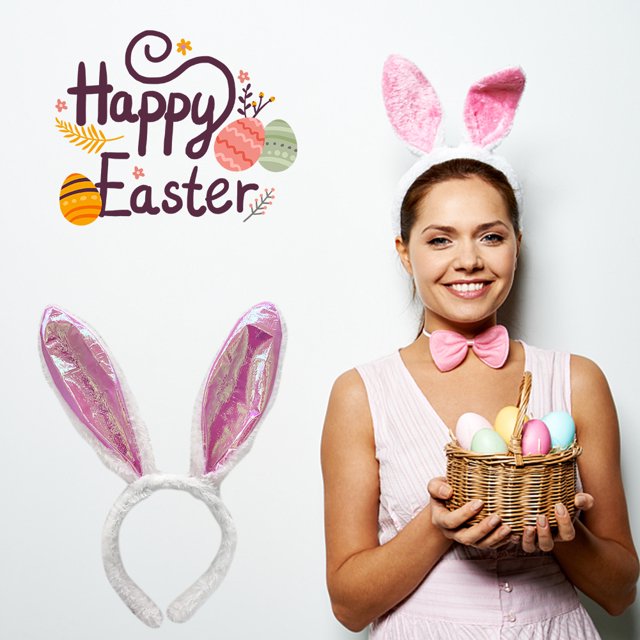 Ajustable Cosplay Diadema Orejas de conejo Cosplay Tocado Decoración de Pascua Accesorios Ndcxsfigh libre de BPA