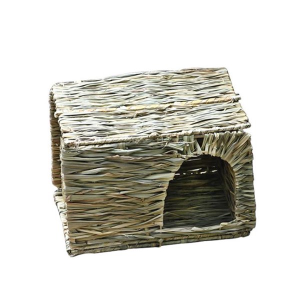 House Grass Woven Seagrass Hamster Hut Foldable Straw Bed Chinchilla