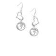 thumbnail image 2 of Delight Jewelry Silvertone Om in Circle with Clear Crystal Open Heart French Earrings, 2 of 4