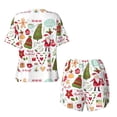 thumbnail image 6 of Wukai Snowflakes Santa Claus Women's Pajama Set,Short-Sleeve Top and Shorts with Elastic Waistband and Pockets for Loungewear, Yoga, and Casual Wear-X-Large, 6 of 8