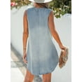 thumbnail image 3 of Cupshe Women's Denim V-Neck Mini Dress Sleeveless Dresses V Neck Dressing Casual Summer, Sizes XS-XL, 3 of 10