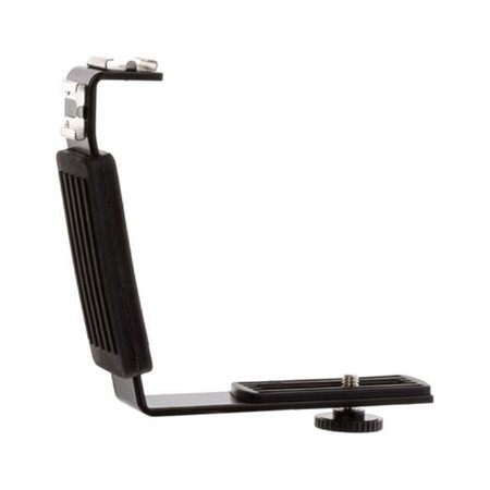 UPC: 0846431000260 | Adorama Heavy Duty L-bracket with 2 Standard Flash Shoe and Microphone