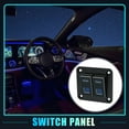 thumbnail image 2 of Car Marine Boat 2 Gang 5 Pin Toggle Rocker Switch Panel 12V/24V Circuit Breaker Blue LED Indicator Aluminum Alloy Black, 2 of 6