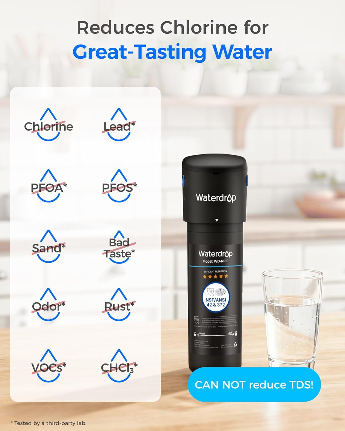 Waterdrop 10UB Under Sink Water Filter System, With Extra RF10 Water Filter