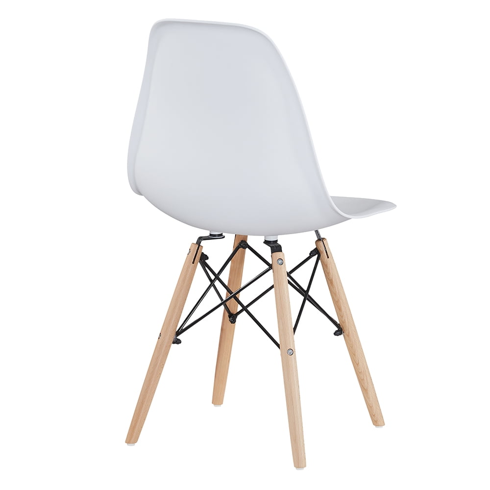 Kepooman Elegant Dining Chairs Set of 2, Plastic Chair at home with Wooden Legs, Side Chairs for Living Room Kitchen Bedroom, White Kepooman Elegant Dining Chairs Set of 2, Plastic Chair at home with Wooden Legs, Side Chairs for Living Room Kitchen Bedroom, White