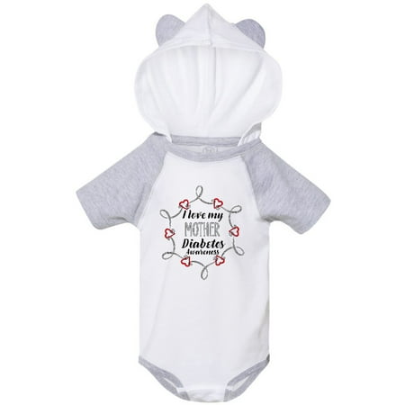 

Inktastic I Love My Mother Diabetes Awareness Gift Baby Boy or Baby Girl Bodysuit
