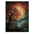 thumbnail image 3 of Designart "A Majestic Canopy Tree with Branches I" Landscape Trees Print on Natural Pine Wood, 3 of 5