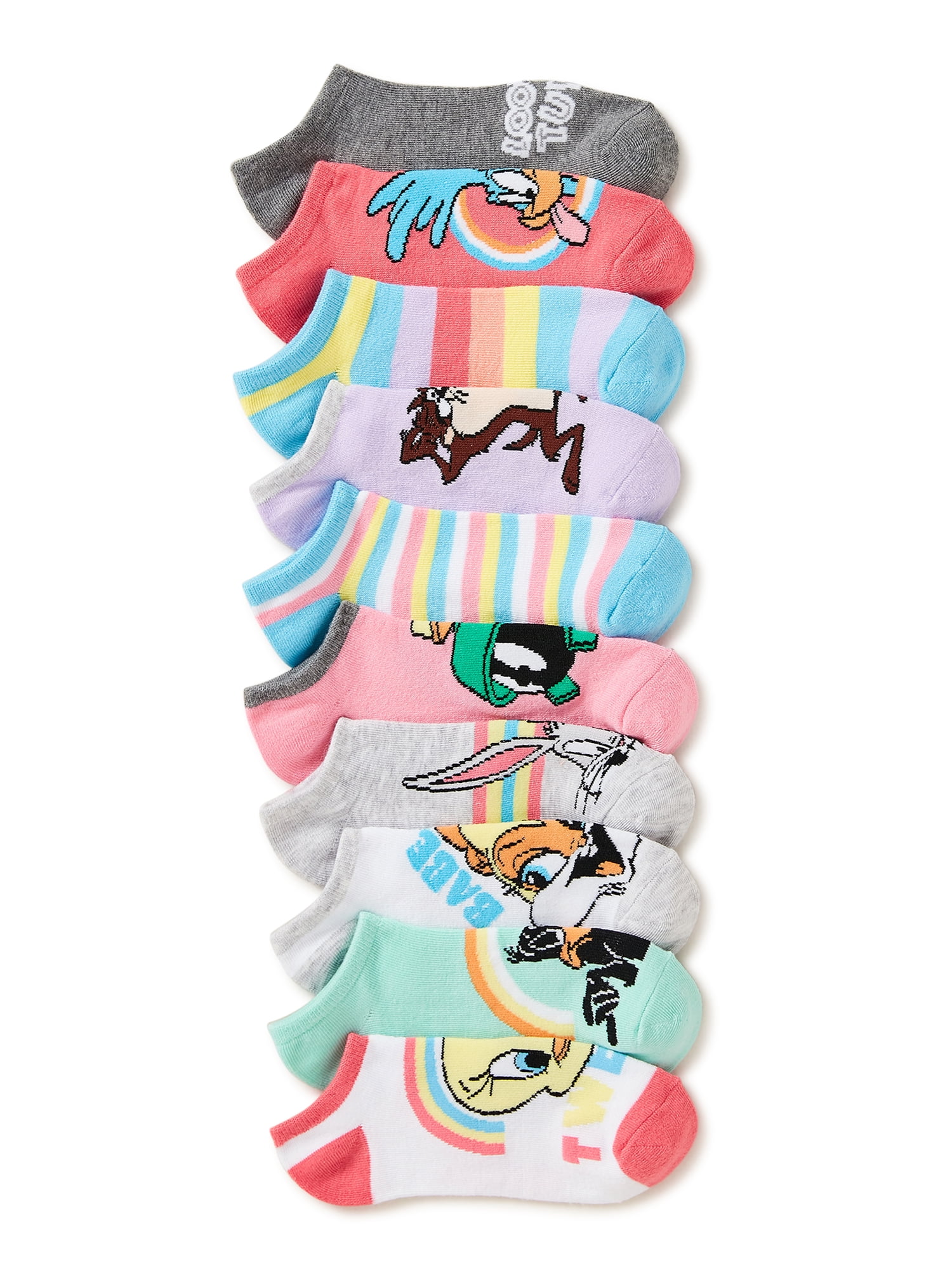 NON SEASONAL LICENSE Looney Tunes Tweety Women's No Show Socks, 10