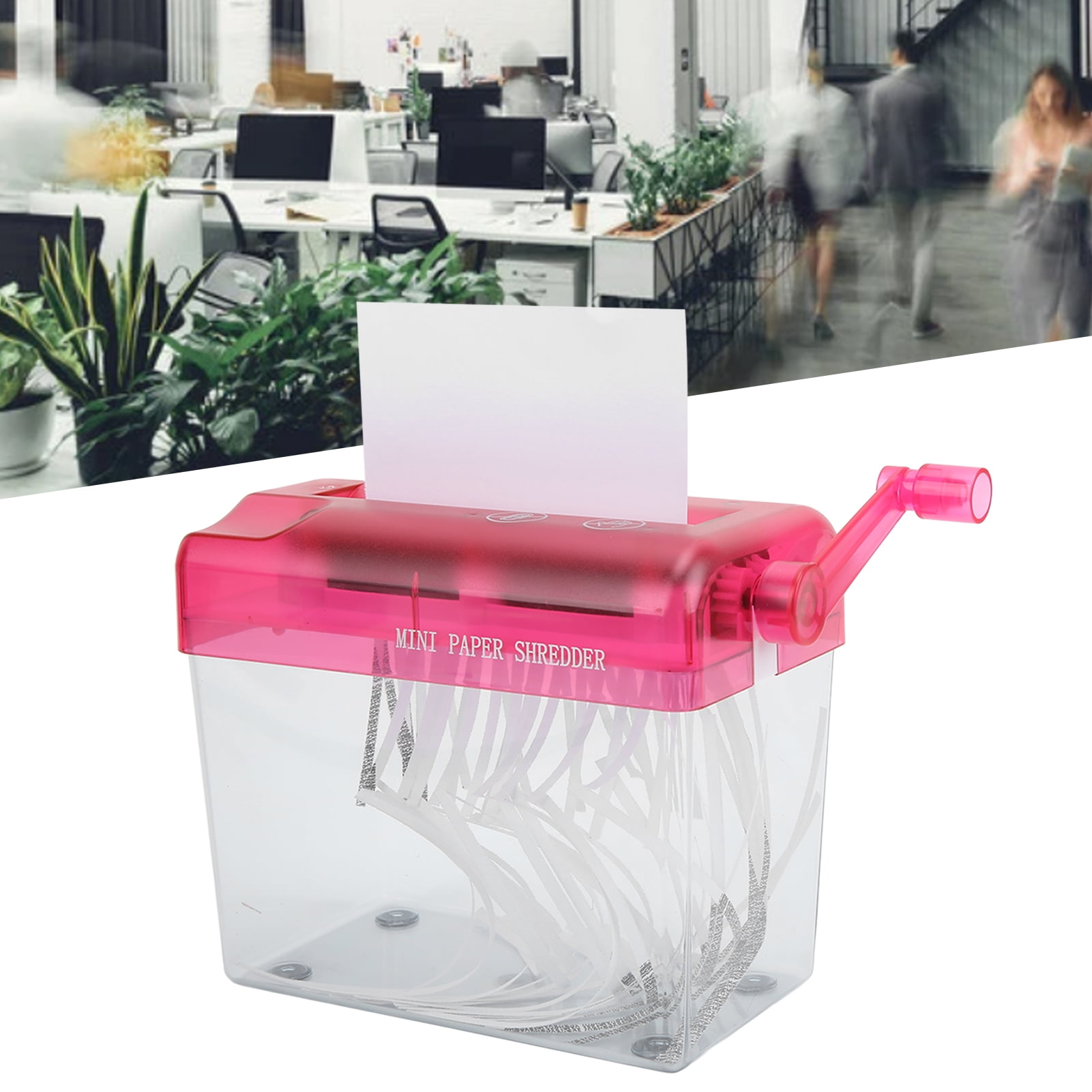 Mini Shredder, Hand Cranking ABS Material Antislip Design Mute Manual Shredder  for Household for Office for School