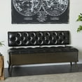 thumbnail image 3 of DecMode Metal Storage Bench with Tufted Faux Leather, Black, 3 of 14