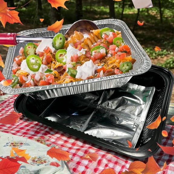 Flame-Free Catering Heat Pads & Buffet Kits –  Natural Mineral Food Warming Solution for Full & Half Pans (Party Kit/Pack of 8)