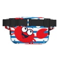 thumbnail image 3 of Balery Red Funny Crab on Blue Stripe Mochila Cinturón para Mujeres y Hombres, Bolsa de Cintura Impermeable de Doble Capa con Correa, 3 of 9
