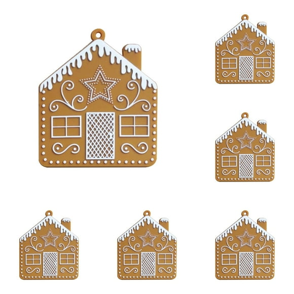 Christmas Ornaments & Decorations, Vintage Hanging Cookie Shape Christmas Tree Brown Ornament Set for Holiday Decor Party - 12Pcs