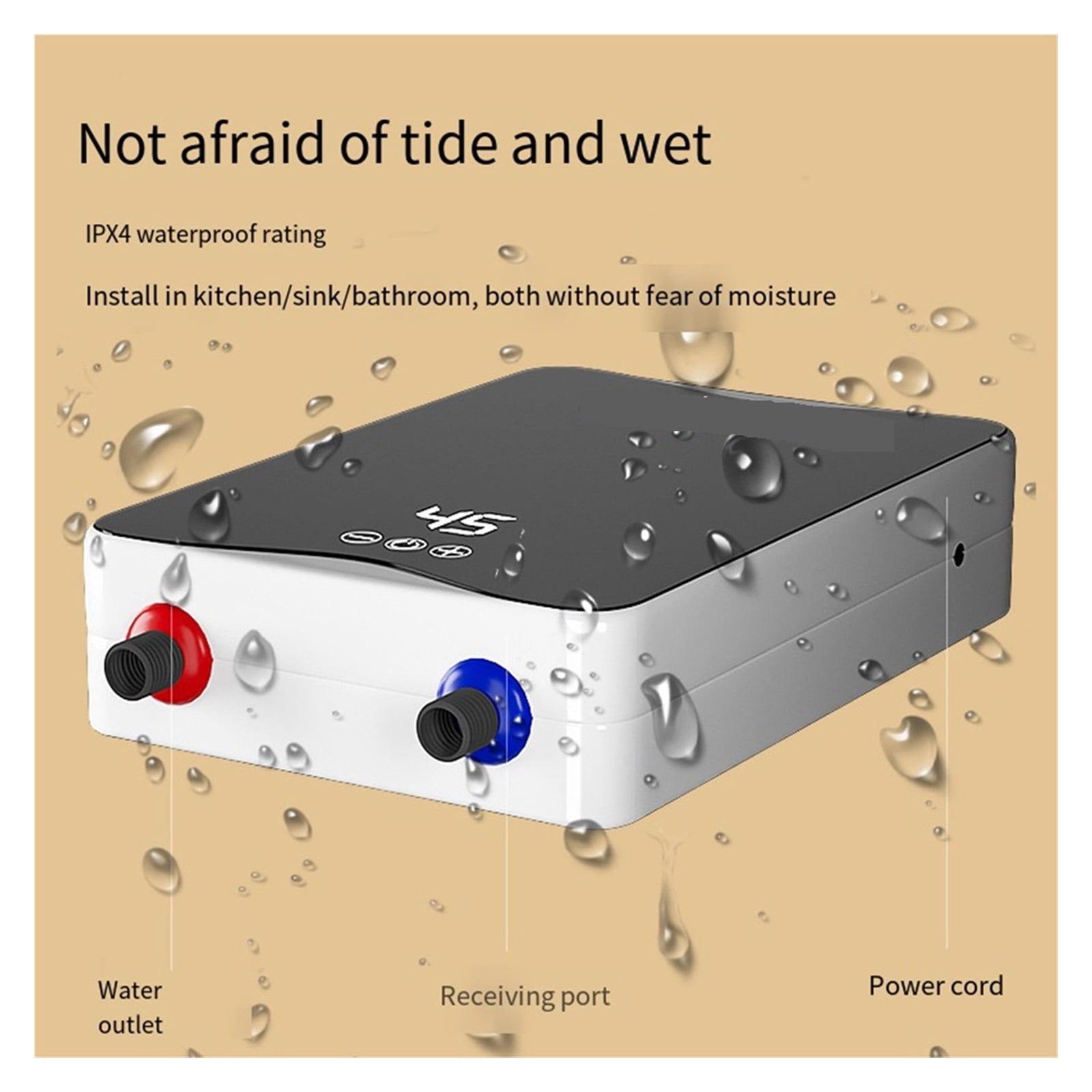 Instantaneous Electric Tankless Water Heater,Constant Temperature Heating For Kitchen And Bathroom,Electric Hot Water Heater ,Lightweight Portable Design