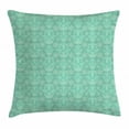 thumbnail image 1 of Hamsa Throw Pillow Cushion Cover, Ornate Motifs with Curlicues and Doodle Style Flowers Middle Eastern Mandala, Decorative Square Accent Pillow Case, 24 X 24 Inches, Cream and Sea Green, by Ambesonne, 1 of 2
