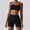 Black, variant on Workout Sets for Women 2 Piece Twist Front Halter Sports Bras High Waist Biker Shorts Exercise Gym Yoga Outfit Black