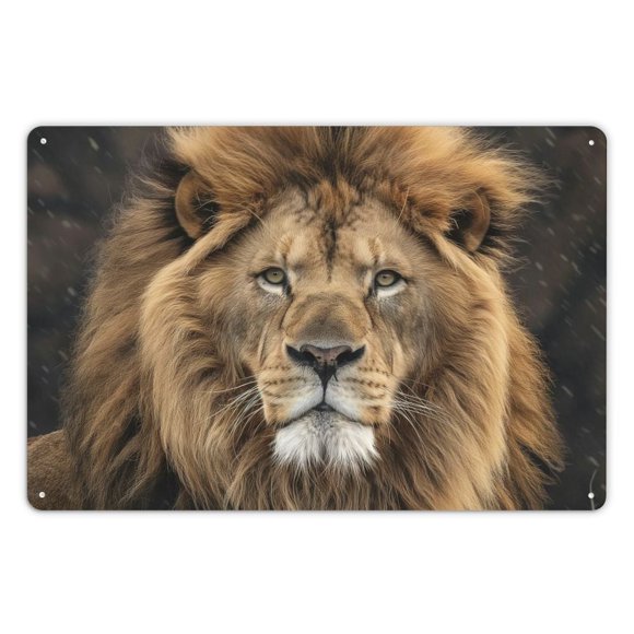 Home Decor Wall Art Poster Funny Retro Metal Tin Sign Novelty Sign Metal Art Painting 12*8in Majestic Lion 12x8in