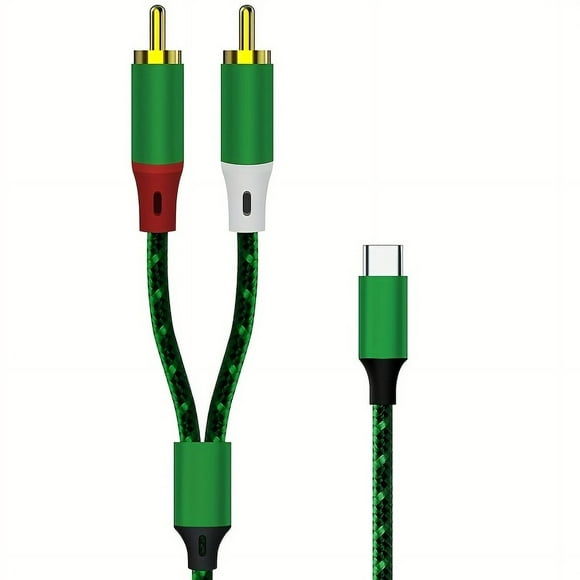 CNKOO Premium USB-C to Dual RCA Audio Cable - 1m High-Quality Sound for Speakers & Amplifiers Compatible with Huawei for Xiaomi Laptops Splitter 2 RCA Cable ZZZ