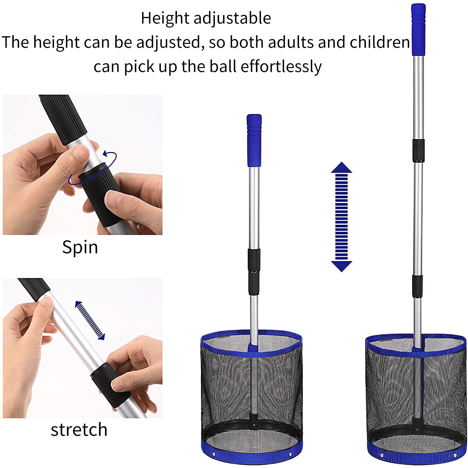 Tischtennisball Aufnehmer - Edelstahl Ball Collector Mit Langem Griff