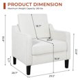thumbnail image 2 of TLSUNNY Modern Accent Chair, Armchair for Reading Chair, Mid Century Upholstered Comfy Chair for Apartment, Living Room, Waiting Room, White, 2 of 9