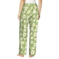 thumbnail image 3 of Naloa Daisies Flowers Print Women’s Ultra-Soft Comfy Pajama Lounge Pants with Pockets & Drawstring, 3 of 8