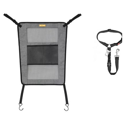 Pet Field 2-Piece Car Seatbelt Kit with Pet Barrier