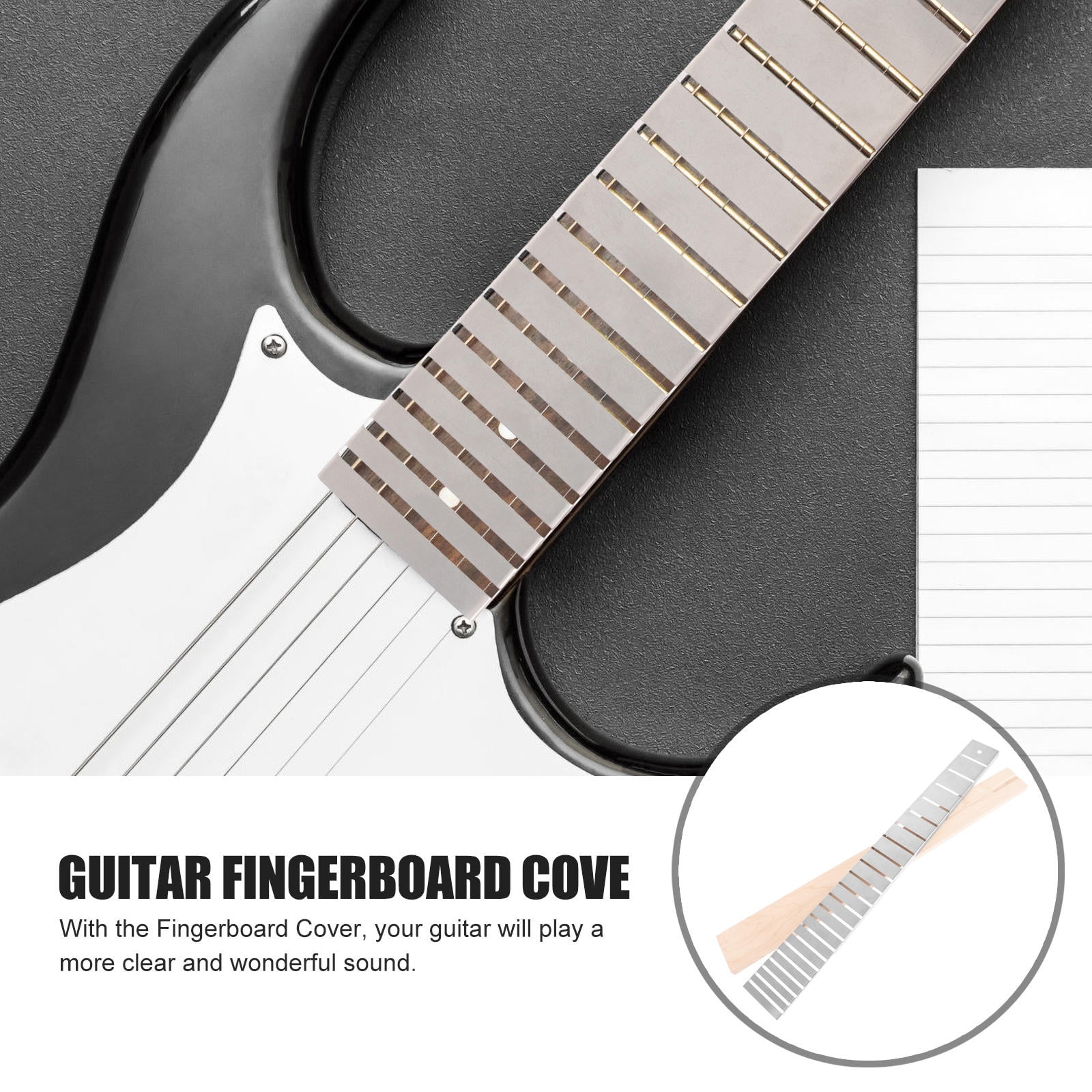 IBASETOY Guitar Fingerboard Lid Replacement Silver Aluminum Cover Practical and Easy to Use