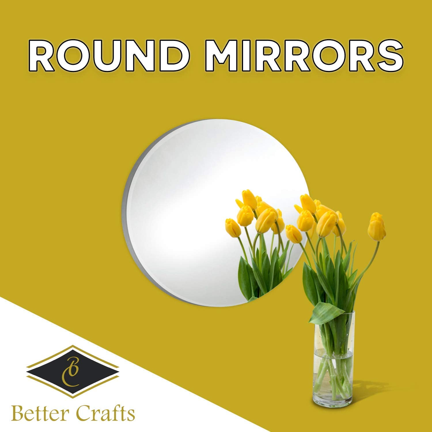 Better Crafts Round Glass Mirror ( 3/4 Inch Pack Of 50)
