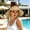 Khaki, variant on UTSJKR Womens Wide Brim Ponytail Straw Visor Hat with Rear Ribbon Tie for Summer Seaside Vacation Farmers Market Walk Patio Brunch Packable Lightweight Vacation Hat Beige