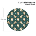 thumbnail image 2 of Honeii Cute Shiba print Leather Coaster Set of 4, ideal for safeguarding your furniture from drinks spills and effortless cleanup-Round Shape, 2 of 6