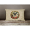 thumbnail image 4 of Pug Christmas Flowers Throw Pillow 12 in x 16 in, 4 of 4